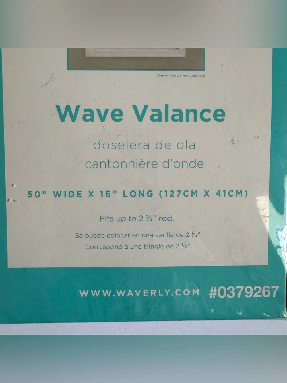 Waverly Lovely Lattice Onyx Black Wave Valance Curtain Geometric NWT